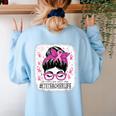 CTE Teacher In October We Wear Pink Breast Cancer Awareness Women's Sweatshirt Back Print Light Blue