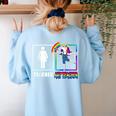 Cute Art Teacher Magical Dabbing Unicorn Artist Women's Sweatshirt Back Print Light Blue Cute Art Teacher Magical Dabbing Unicorn Artist Women's Sweatshirt Back Print Light Blue