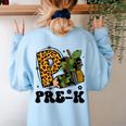 Cute Camo Pre K Back To School Teacher Kid Preschool Women's Sweatshirt Back Print Light Blue