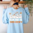 Cute Ghosts Pre-K Boo Crew Teachers Halloween Party Team For Men Women Kids Women's Sweatshirt Back Print Light Blue