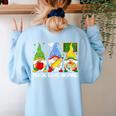 Cute Gnomes Teach Love And Inspire Back To School Teacher Women's Sweatshirt Back Print Light Blue Cute Gnomes Teach Love And Inspire Back To School Teacher Women's Sweatshirt Back Print Light Blue