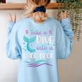 Cute Mermaid Librarian Teacher Dive Into A Good Book Reading Women's Sweatshirt Back Print Light Blue Cute Mermaid Librarian Teacher Dive Into A Good Book Reading Women's Sweatshirt Back Print Light Blue