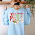Cute Santas Favorite Para Christmas Paraprofessional Teacher Women's Sweatshirt Back Print Light Blue Cute Santas Favorite Para Christmas Paraprofessional Teacher Women's Sweatshirt Back Print Light Blue