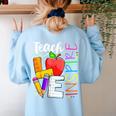 Cute Teach Love And Inspire Men Women Teacher Women's Sweatshirt Back Print Light Blue