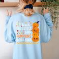 Cute Teacher Halloween For Women Men Teacher Pumpkin Women's Sweatshirt Back Print Light Blue Cute Teacher Halloween For Women Men Teacher Pumpkin Women's Sweatshirt Back Print Light Blue