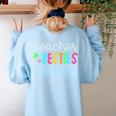 Cute Teacher Shirt Teacher Besties Women's Sweatshirt Back Print Light Blue Cute Teacher Shirt Teacher Besties Women's Sweatshirt Back Print Light Blue