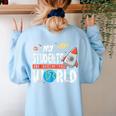 Cute Teacher My Students Are Out Of This World Space Men Women Kids Women's Sweatshirt Back Print Light Blue Cute Teacher My Students Are Out Of This World Space Men Women Kids Women's Sweatshirt Back Print Light Blue