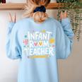 Daycare Provider Toddler Teaching Infant Room Teacher Women's Sweatshirt Back Print Light Blue Daycare Provider Toddler Teaching Infant Room Teacher Women's Sweatshirt Back Print Light Blue