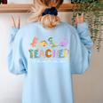 Dinosaur Teacher Teachersaurus Rex Dino Women's Sweatshirt Back Print Light Blue Dinosaur Teacher Teachersaurus Rex Dino Women's Sweatshirt Back Print Light Blue