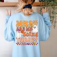 What Are We Doing Today Halloween PE Spooky Teacher Women's Sweatshirt Back Print Light Blue