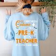 I Don't Need A Costume I'm A Pre-K Teacher Halloween Men Women Women's Sweatshirt Back Print Light Blue I Don't Need A Costume I'm A Pre-K Teacher Halloween Men Women Women's Sweatshirt Back Print Light Blue