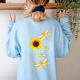 Dragonfly Sunflower Teacher Growth Mindset Choose To Shine Women's Sweatshirt Back Print Light Blue Dragonfly Sunflower Teacher Growth Mindset Choose To Shine Women's Sweatshirt Back Print Light Blue