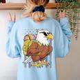 Eagle First Day Of School Teacher Back To School Eagle Women's Sweatshirt Back Print Light Blue Eagle First Day Of School Teacher Back To School Eagle Women's Sweatshirt Back Print Light Blue