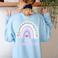 Early Headstart Cute Retro Rainbow Teachers Women's Sweatshirt Back Print Light Blue Early Headstart Cute Retro Rainbow Teachers Women's Sweatshirt Back Print Light Blue