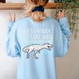 Lets Eat Kids Punctuation Saves Lives Dino Teacher Men Women's Sweatshirt Back Print Light Blue