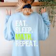 Eat Sleep Math Repeat Teacher Lover Women's Sweatshirt Back Print Light Blue Eat Sleep Math Repeat Teacher Lover Women's Sweatshirt Back Print Light Blue