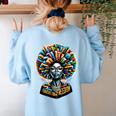 Education Is Freedom History Month Teacher Books Afro Women's Sweatshirt Back Print Light Blue Education Is Freedom History Month Teacher Books Afro Women's Sweatshirt Back Print Light Blue