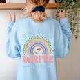 ELA English Teacher Women's Sweatshirt Back Print Light Blue ELA English Teacher Women's Sweatshirt Back Print Light Blue
