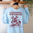 Elopement Wrangler Teacher ABA Behavior Support Cowboy Women's Sweatshirt Back Print Light Blue