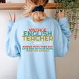 ENGLISH TEACHER Definition Vintage Tee T-Shirt Women's Sweatshirt Back Print Light Blue ENGLISH TEACHER Definition Vintage Tee T-Shirt Women's Sweatshirt Back Print Light Blue