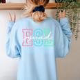 ESL Squad Teacher English As A Second Language Women's Sweatshirt Back Print Light Blue ESL Squad Teacher English As A Second Language Women's Sweatshirt Back Print Light Blue