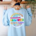 ESOL Squad Teachers And Students Team Back To School Women's Sweatshirt Back Print Light Blue