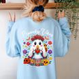 Espooky Vibes Maestra Halloween Spanish Mexican Teacher Women's Sweatshirt Back Print Light Blue Espooky Vibes Maestra Halloween Spanish Mexican Teacher Women's Sweatshirt Back Print Light Blue