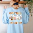 Everyone Communicates Differently Halloween Sped Teacher Women's Sweatshirt Back Print Light Blue Everyone Communicates Differently Halloween Sped Teacher Women's Sweatshirt Back Print Light Blue