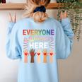 Everyone Is Welcome Here Shirt Teacher Women's Sweatshirt Back Print Light Blue Everyone Is Welcome Here Shirt Teacher Women's Sweatshirt Back Print Light Blue