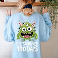 Eye Survived 100 Days Of School Monster Lover Teacher Kids Women's Sweatshirt Back Print Light Blue Eye Survived 100 Days Of School Monster Lover Teacher Kids Women's Sweatshirt Back Print Light Blue