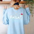 FA LA8 Christmas Santa Fa La Math Teacher Mathematic Women's Sweatshirt Back Print Light Blue