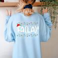 FA LA8 Christmas Santa Fa La Math Teacher Men Women Women's Sweatshirt Back Print Light Blue