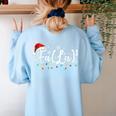 FA LA8 Christmas Santa Fa La Math Teacher Student Women's Sweatshirt Back Print Light Blue