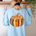 Fall Book Halloween Costume Autumn Pumpkin Teacher Kids Women's Sweatshirt Back Print Light Blue Fall Book Halloween Costume Autumn Pumpkin Teacher Kids Women's Sweatshirt Back Print Light Blue