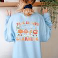 Fall In Love With Learning Autumn Teacher Thanksgiving Women's Sweatshirt Back Print Light Blue