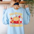 Fall In Love With Learning Pumpkin Thanksgiving Teacher Fall Women's Sweatshirt Back Print Light Blue Fall In Love With Learning Pumpkin Thanksgiving Teacher Fall Women's Sweatshirt Back Print Light Blue