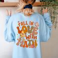 Fall In Love With Science Math Teacher Fall Thanksgiving Women's Sweatshirt Back Print Light Blue Fall In Love With Science Math Teacher Fall Thanksgiving Women's Sweatshirt Back Print Light Blue