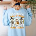 Are You Fall o Ween Directions Halloween Skeleton Teacher Women's Sweatshirt Back Print Light Blue Are You Fall o Ween Directions Halloween Skeleton Teacher Women's Sweatshirt Back Print Light Blue