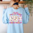 Are You Fall-O-Ween Directions Halloween Teacher Ghost Women's Sweatshirt Back Print Light Blue Are You Fall-O-Ween Directions Halloween Teacher Ghost Women's Sweatshirt Back Print Light Blue