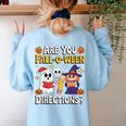 Are You Fall O Ween Directions Halloween Teacher Ghost Women's Sweatshirt Back Print Light Blue Are You Fall O Ween Directions Halloween Teacher Ghost Women's Sweatshirt Back Print Light Blue