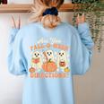 Are You Fall O Ween Directions Halloween Teacher Women's Sweatshirt Back Print Light Blue Are You Fall O Ween Directions Halloween Teacher Women's Sweatshirt Back Print Light Blue