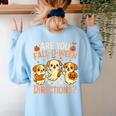 Are You Fall O Ween Directions Teacher Halloween Dog Ghost Women's Sweatshirt Back Print Light Blue Are You Fall O Ween Directions Teacher Halloween Dog Ghost Women's Sweatshirt Back Print Light Blue