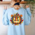 Fall Pumpkin Book Lover Spooky Librarian Teacher Halloween Women's Sweatshirt Back Print Light Blue Fall Pumpkin Book Lover Spooky Librarian Teacher Halloween Women's Sweatshirt Back Print Light Blue
