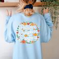 Fall Special Education Teacher Pumpkin Autumn Halloween Women's Sweatshirt Back Print Light Blue