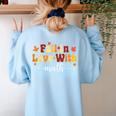 Fall Teacher Fall In Love With Math Math Thanksgiving Women's Sweatshirt Back Print Light Blue Fall Teacher Fall In Love With Math Math Thanksgiving Women's Sweatshirt Back Print Light Blue