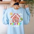 Farm Field Trip Squad Field Day 2025 Teachers Students Women's Sweatshirt Back Print Light Blue Farm Field Trip Squad Field Day 2025 Teachers Students Women's Sweatshirt Back Print Light Blue
