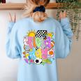 Field Day Fun Day Let The Games Begin Field Trip Teacher Kid Women's Sweatshirt Back Print Light Blue Field Day Fun Day Let The Games Begin Field Trip Teacher Kid Women's Sweatshirt Back Print Light Blue