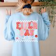 Field Day Red Team Outdoor Field Day Games For Kids Teacher Women's Sweatshirt Back Print Light Blue