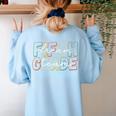 Fifth Grade Dream Team 5th Grade First Day Of School Teacher Women's Sweatshirt Back Print Light Blue