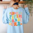 In My Fifth Grade Era 5th Grade Teacher Back To School Women's Sweatshirt Back Print Light Blue